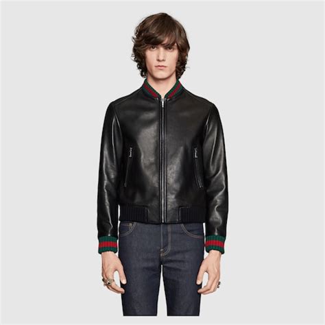 leather jacket gucci|gucci leather jacket price.